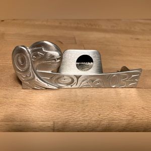 Pewter business card holder
